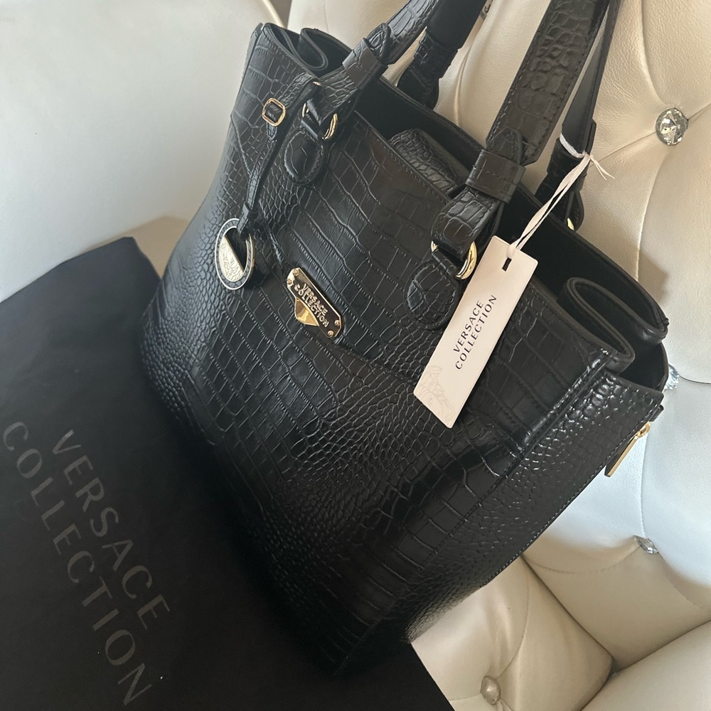 Brand New Versace Collection Patent leather Large Bag